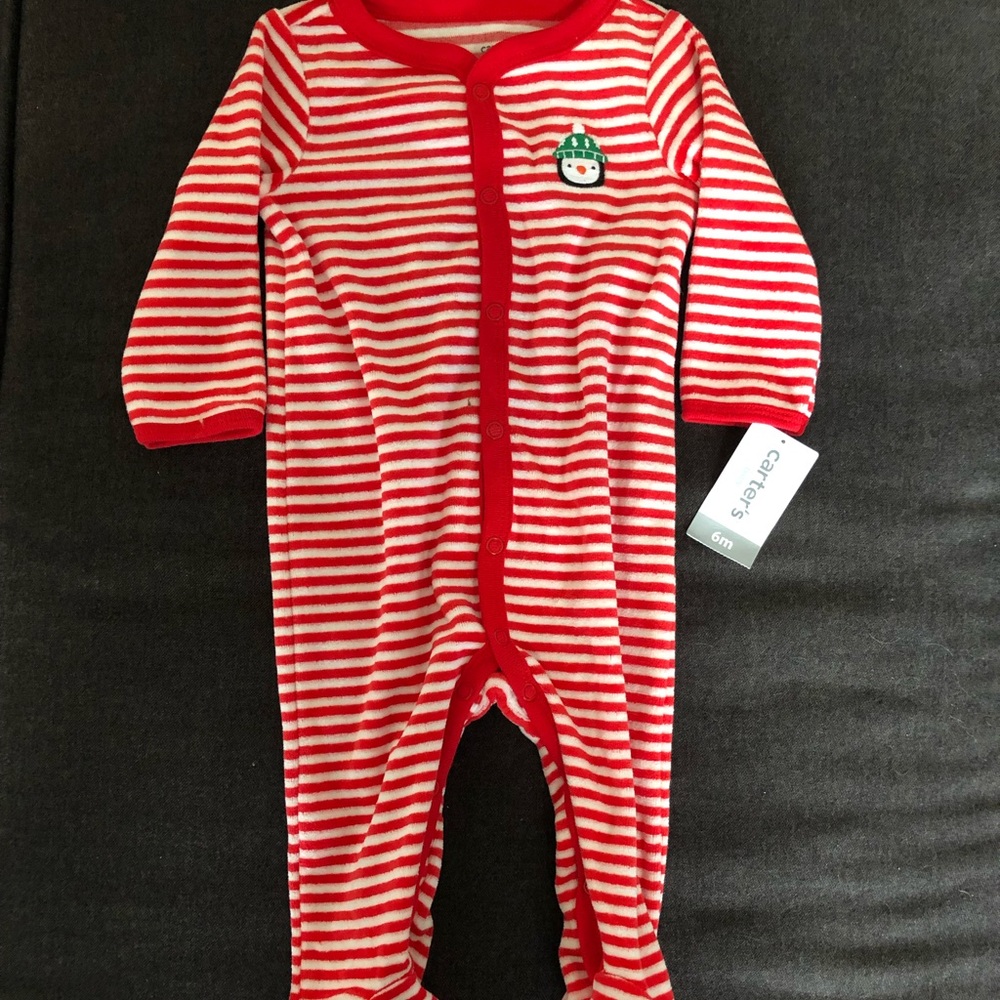 Carters footed onesie. Button up.
